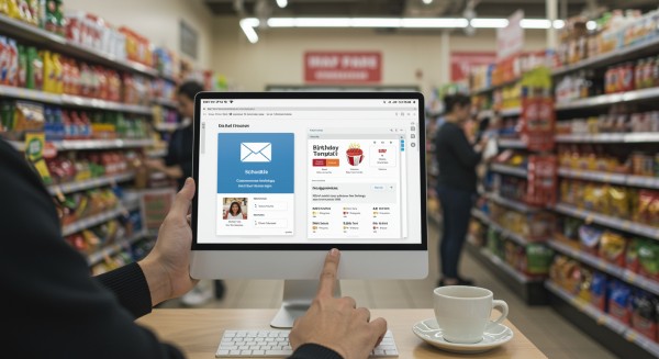 Business Professional Reviewing Real-Time Analytics Dashboard on Multiple Screens