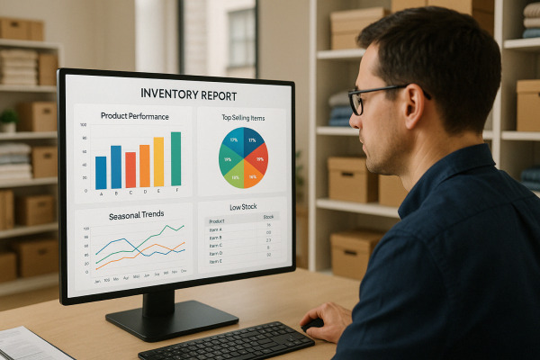 Business Professional Reviewing Real-Time Analytics Dashboard on Multiple Screens
