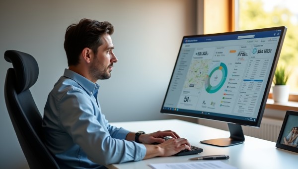Multi-Location Convenience, Central Control A Laptop Screen Displaying an Interactive Dashboard with Fuel Station Performance Metrics and Transaction Insights
