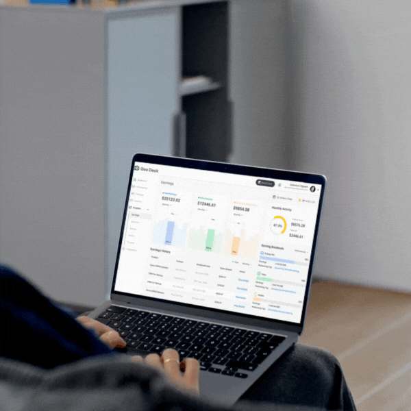 Animated Green Gradient Background Featuring Gear Icons and Symbols for Analytics, Task Management, Inventory, and Reporting, Representing Streamlined Operations and Automation