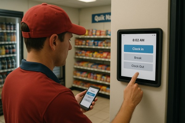 Business Owner Comparing Performance Metrics of Multiple Store Locations on a Centralized Dashboard