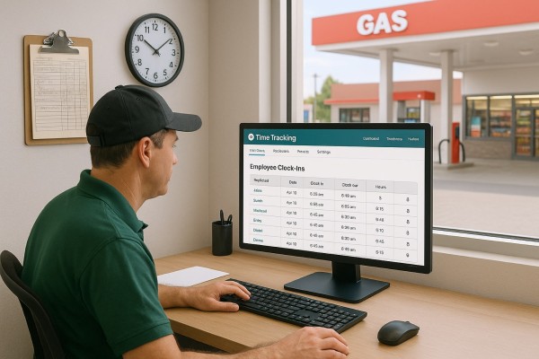 Business Owner Comparing Performance Metrics of Multiple Store Locations on a Centralized Dashboard