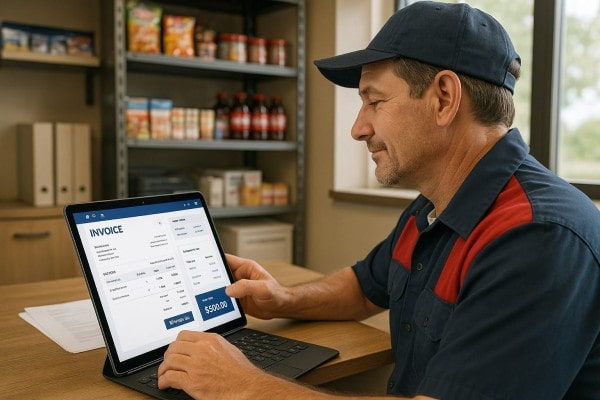 Business Owner Comparing Performance Metrics of Multiple Store Locations on a Centralized Dashboard