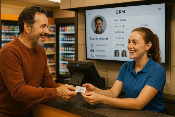 Business Professional Reviewing Real-Time Analytics Dashboard on Multiple Screens