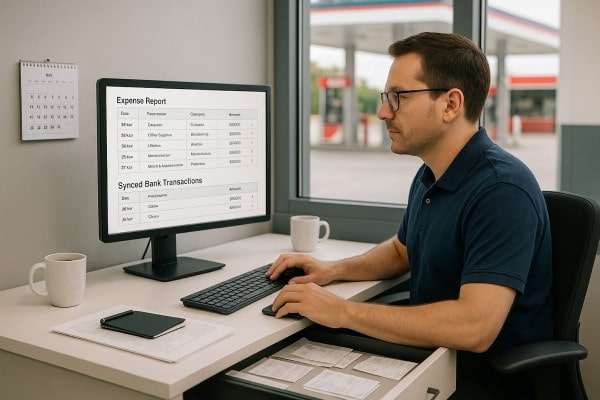 Business Owner Comparing Performance Metrics of Multiple Store Locations on a Centralized Dashboard