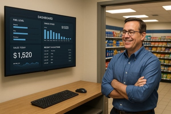 Keep Sales and Inventory in Sync Business Owner Comparing Performance Metrics of Multiple Store Locations on a Centralized Dashboard