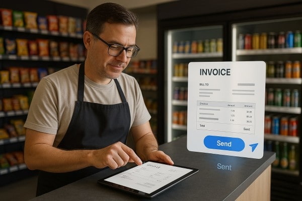 Business Owner Comparing Performance Metrics of Multiple Store Locations on a Centralized Dashboard