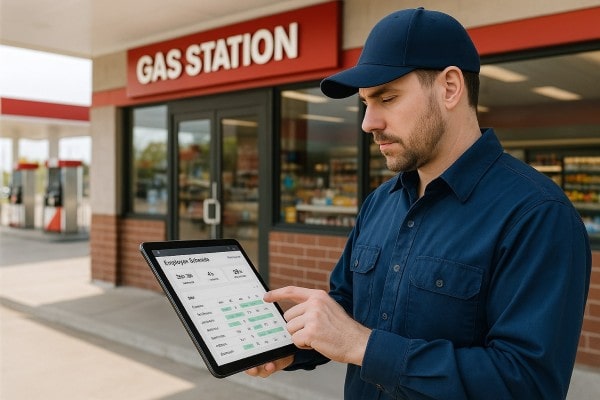 Business Professional Reviewing Real-Time Analytics Dashboard on Multiple Screens